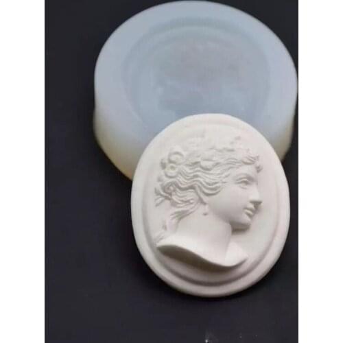 DIY Figure Soap Silicone Mold Craft Tools Oval portrait Handmade Making Soap Mold Retro Silicone Form Epoxy Scented Plaster Tray