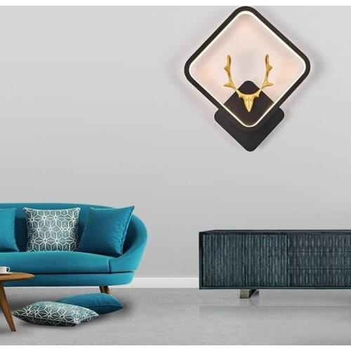 Nordic LED wall lamp, three-color dimmable gallery bedroom staircase kitchen study cafe living room interior decoration lamp