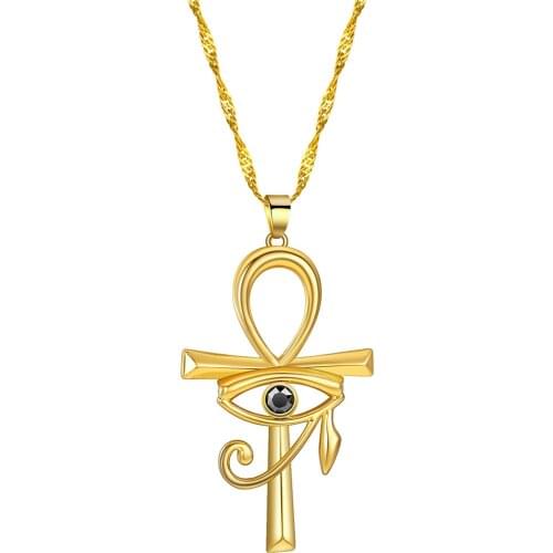 WANGAIYAO2021 New Personality Creative Cross Couple Pendant Necklace Fashion Devil Eyes Men and Women Jewelry Jewelry Holiday Gi