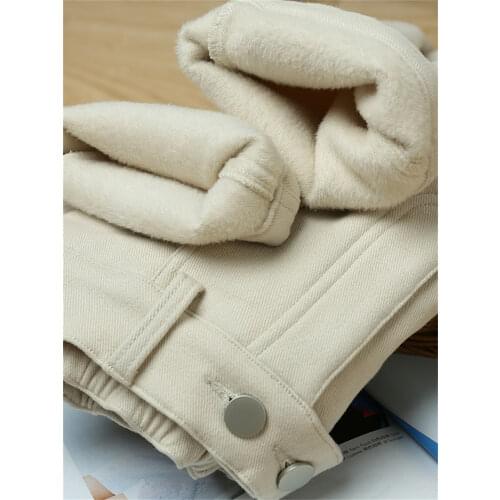 New Soft High Waist WomenS Trousers Denim Loose Streetwear Winter Girls Jeans Woman Pants Femme Pantalon Mujer Thick Velvet