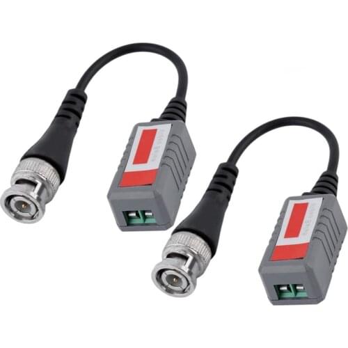 BZX-212L 1 Channel Passive Video Transceiver for Balun BNC CCTV Connector CAT5 Cable Black Color Durable