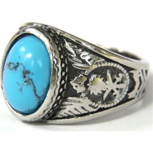 2017 Cool Style Biker New Arrival Fashion Bule Stone Ring Hot Stainless Steel Mens Ring Fashion Cool Ring