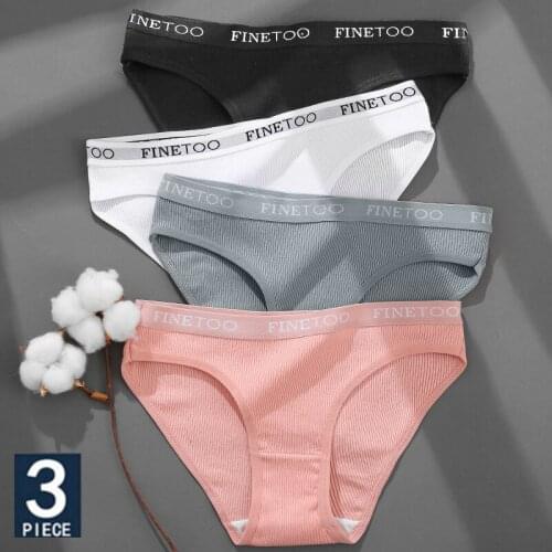3PCS/Set Cotton Underwear For Woman Sexy Letter Panties Underpants Female M-XL Briefs Intimates Lingerie 6 Solid Color Pantys
