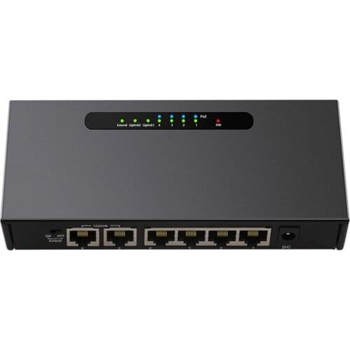6-port POE Switch for IP Camera 4+2 100M Enthernet Switch with 4 Ethernet Ports 2 Uplink Ethernet PortsWireless AP EU/US Plug