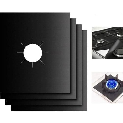 6PCS with Gas Burner Cover, Non-stick Boiler Burner Lining Kitchen Gas Stove Protector, Cut, Dishwasher Safe, Easy to Cle
