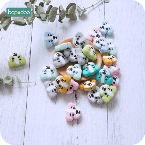 Bopoobo 20pc Mini Silicone Dog Silicone Teether Accessory Silicone DIY Jewelry Nursing Accessories Food Grade Sensory Toys Gifts