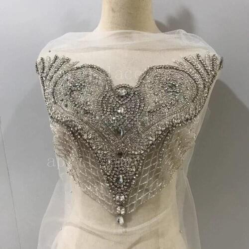 Fast ship good quality Mia008-2#stone beads luxury front cutting accessory for wedding bridal /fashion designer