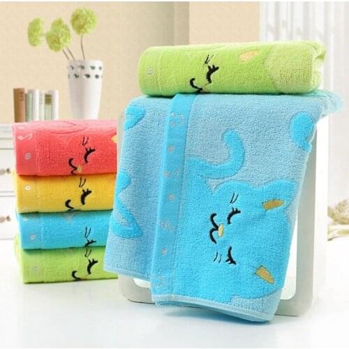 Children Jacquard Embroidered Washcloth Bathing Feeding Cartoon Baby Towel Newborn Towel Musical Note Cat Wipe Infant