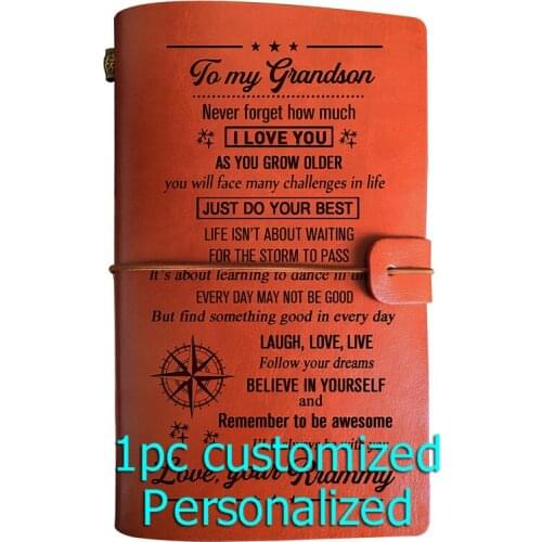 Engraved Leather journal personalized gifts to my husband BJ216 Customized Notebook A5 Dropshipping Supplier US Store Diary