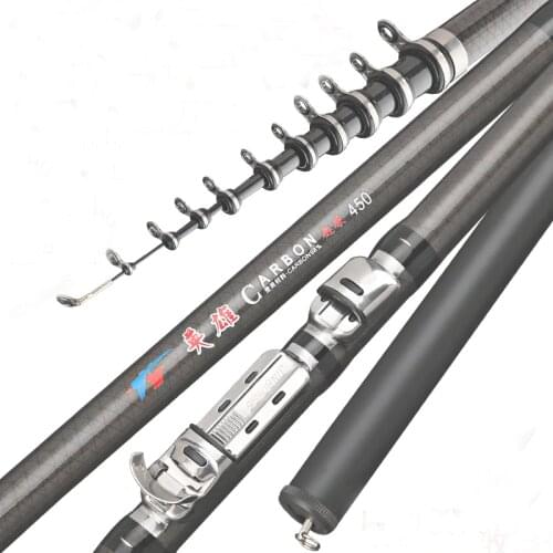 Portable rotary fishing 3.6M4.5M5.4M6.3M fishing rod tough carbon fiber M power telescopic travel sea boat rock fishing rod