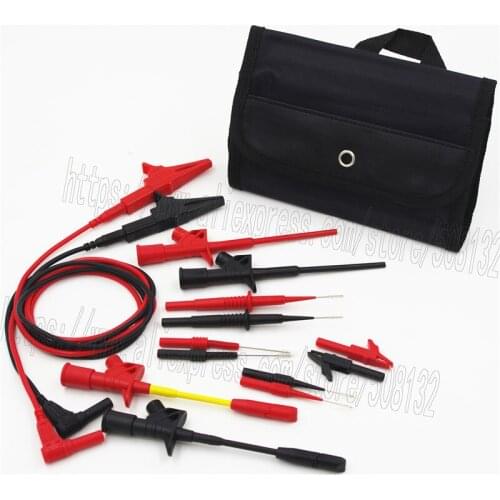 17pcs Electronic Specialt kit Insulation 4mm Banana test lead pierce spring test probe crocodile clip+case for multimeter meter
