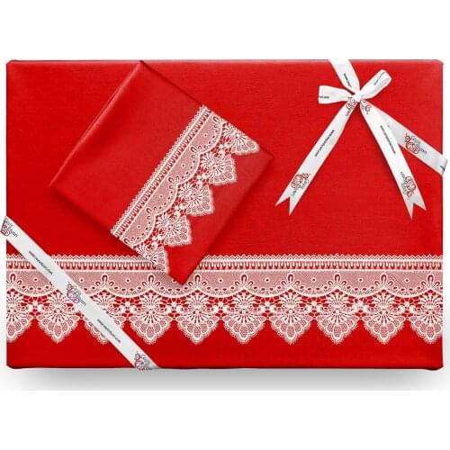 Crystal French Laced Duvet cover set Red