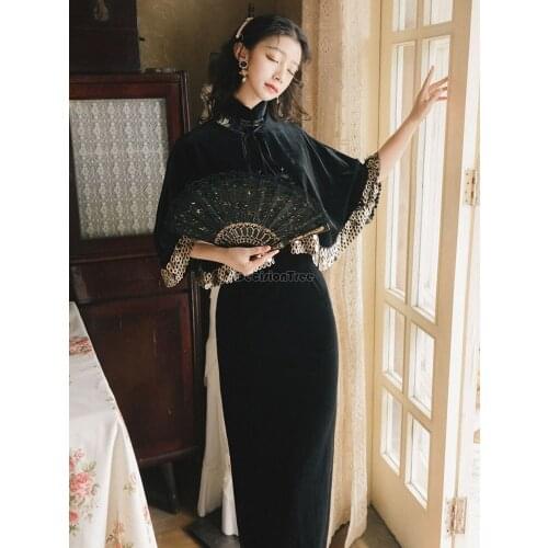 2021 lace flower lady cheongsam chinese wedding party bride qipao elegant mermaid dress formal party gown chongsam dress qipao