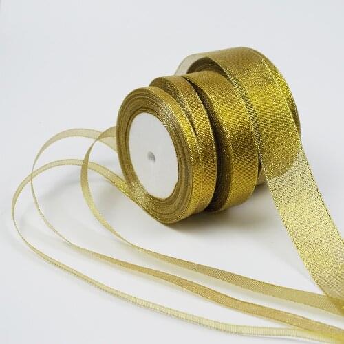 22.5M/roll Gold/silver Organza Ribbon Crafts Wedding Decoration Diy Accessories Christmas New Year Decorations Onion Ribbon Bow