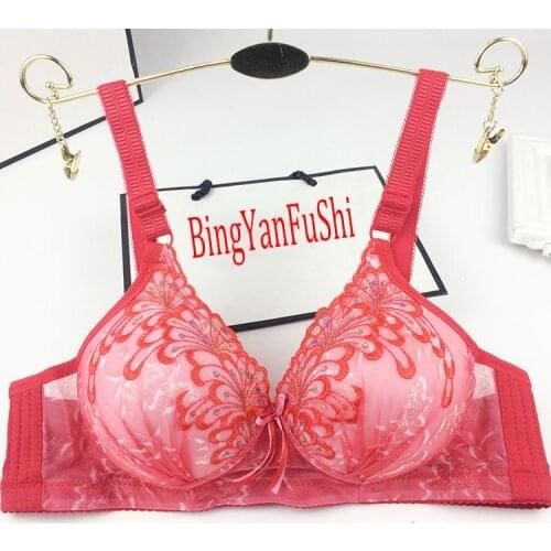 Lolita sty wirefree bra Sexy lace bras for women bralette ladies underwear embroidery floral lingerie brassiere bh top A B C C14