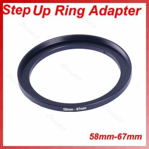 1 PC Metal 58mm-67mm 58-67 mm 58 to 67 Step Up Filter Ring Adapter Black
