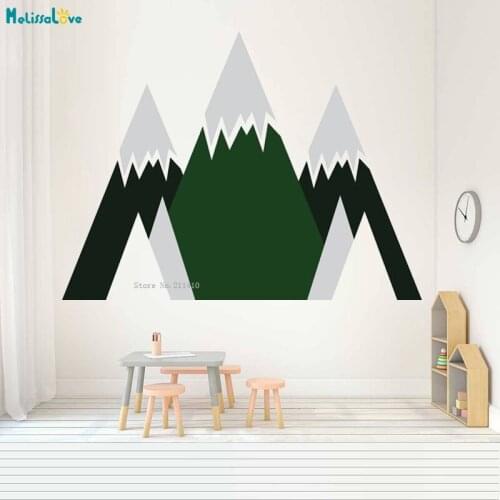 4 Colors Mountains Wall Sticker for Nurseries Kids Room Removable Cute Fresh Design Vinyl Poster Decoration YT1537