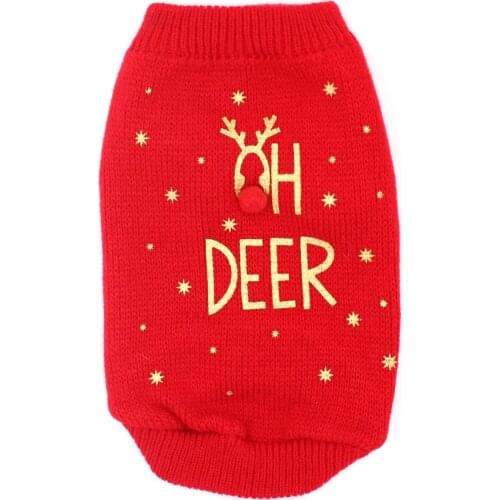 Dog Clothes for Samll Dogs Pet Christmas Deer Sweater Design Vest Hoodie for Small Dogs Cats