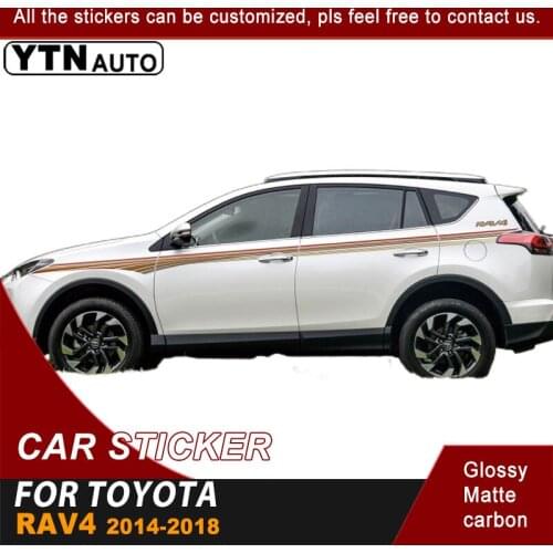 Fit For Toyota Rav4 2014 2015 2016 2017 2018 Car Decals Body Color Strip Modified Sticker Decoration Pull Flower Car Sticker