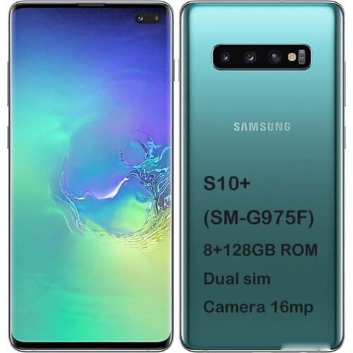 Samsung Galaxy S10+ G975F/DS 6.4" 8GB RAM 128GB ROM Unlocked Cell Phone 16mp NFC Dual SIM Android Smartphone Global Version