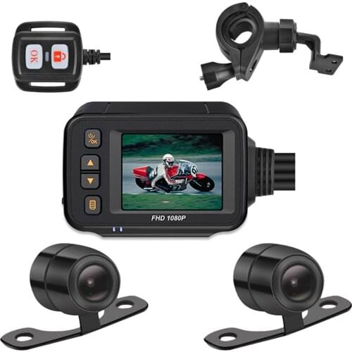 SE30 Waterproof 1080P Motorcycle Dash Cam 2 inch Display Front + Rear Dual Channel Motorbike DVR System+G Sensor Parking Monitor