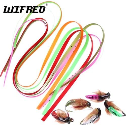 Wifreo 20pcs Scud Caddis Fly Pupa Nymph Worm Body Wrap 3mm Width Stretch Scud Back Skin Fly Tying Materials