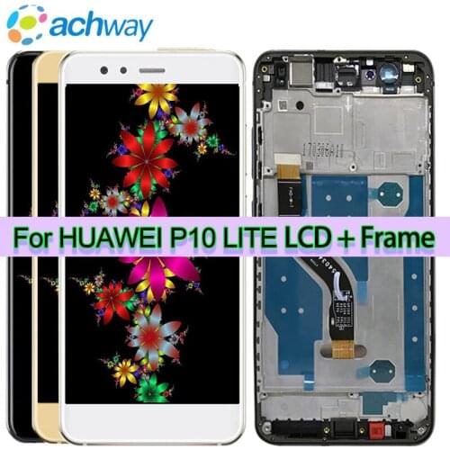 100% Tested 5.2"for HUAWEI P10 Lite Display Touch Screen Digitizer for Huawei P10 Lite Display With Frame P10 Lite Lcd WAS-LX2J