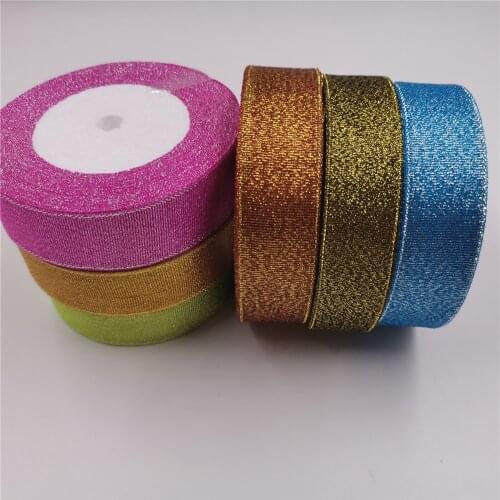 25mm 25yard/22m/roll Glitter Onion Ribbon Chrismas Wedding Decor Cake Candy Wrap Materials Box Package Ribbons DIY Accessories