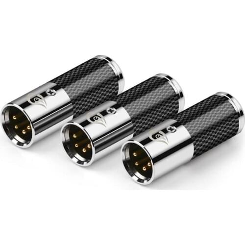 XLR Audio Jack 4 Pin Male Convert 2.5mm 3.5mm 4.4mm Female Plug DAC Decode Carbon Fiber Gold Plated Adapter Cannon XLR Connector