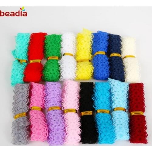 5Yards 15mm Beautiful Mesh Fabric Chiffon Lace Ribbon Embroidered Net Lace Trim Fabric For DIY Sewing Wedding Party Decoration
