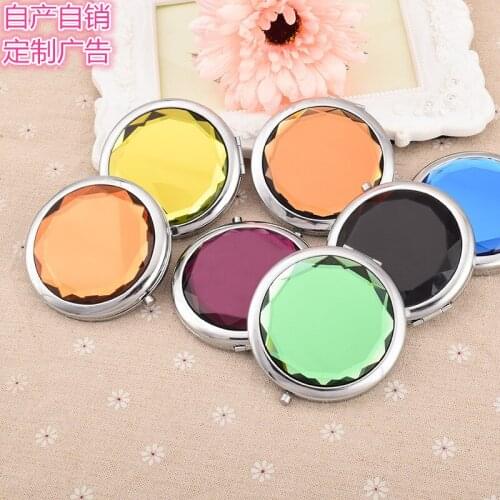 500pcs/Lot+Wedding Favor Personalized LOGO Crystal Compact Mirror Portable Make-up Mirror Bridal Shower holiday gifts