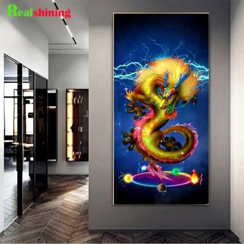 Diamond Color Golden Dragon mosaic Diamond Painting Full Diamond Portrait Diamond Embroidery Myth Cross Stitch Art,N2008