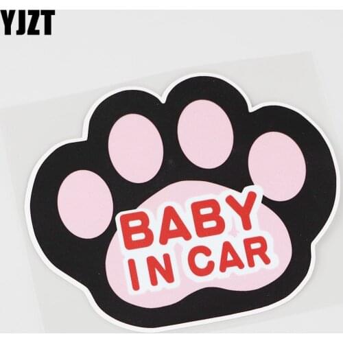 YJZT 14.2CMX11.5CM Baby in car Decal Pvc Bumper Sticker Accessories 13A-0022