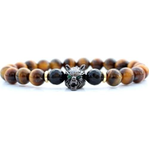 Wolf bracelet bracelets for women pulseras jewellery men mens beaded bracelets heren armband pulseira masculino pierre naturelle
