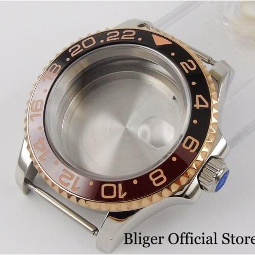 Stainless Steel 41mm Watch Case with Bidirectional Bezel Fit ETA 2836 MIYOTA Movement