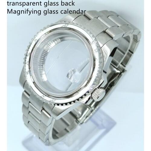 40MM New Stainless Steel Watch Case Fit NH35 NH36 Automatic Movement