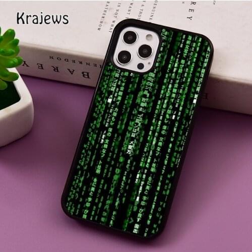 Hacker Binary Matrix Rain phone Case For iPhone 5 SE 2020 6S 7 8 Plus 12 mini 11 Pro X XR XS Max Samsung S8 S9 S10 coque Cover