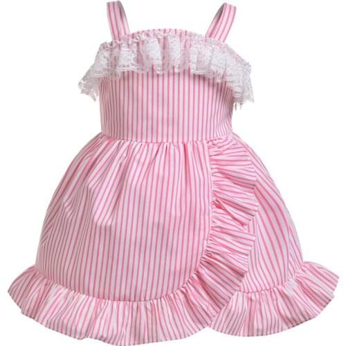 Kid Girls Party Princess Slip Dress Baby Girl Pink Color School Wear Clothes Childrens Party Sweet Cute Style Suspender Dresses