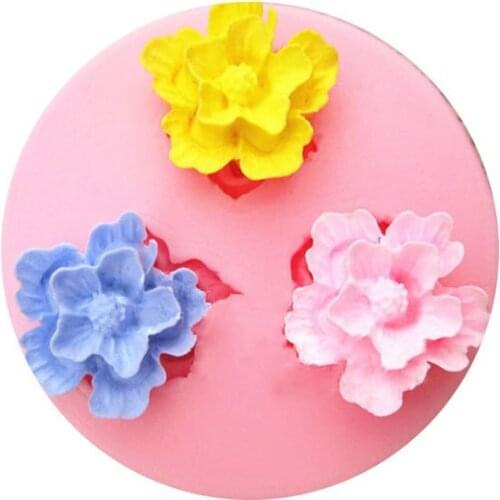 DIY Soft silicone resin flower TaoHua mold chocolate cake decoration candy mold soap mold silicone mold Free shipping Gift