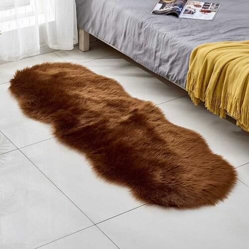 Long Plush Fur Rugs for Bed Area Mats Bedroom Foyer Saloon Foot Pad Bedroom Yoga Carpet