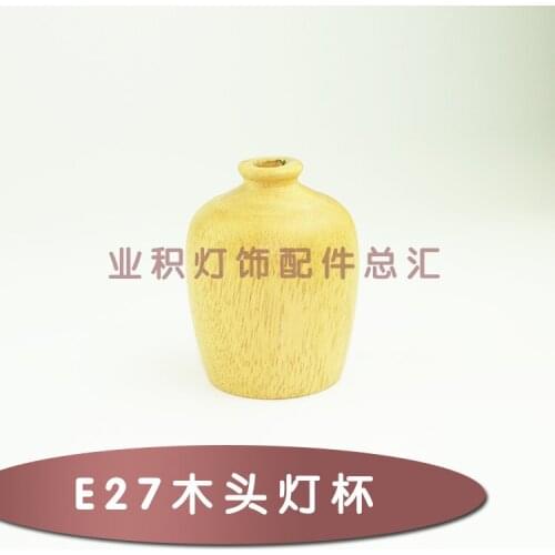 E27 wood lamp cup Lamp holder desk lamp chandelier Retro lamp cup solid wood Wooden DIY lighting accessories wholesale