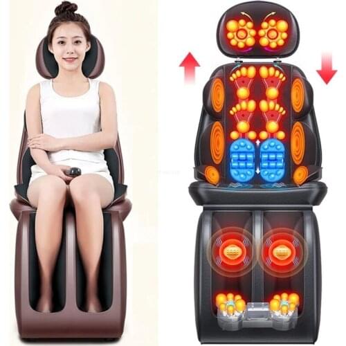 Syeosye Electric Massage Chair For Cushion Heating Vibrating Body Massager Shoulder Neck Waist Relax LEK 918L
