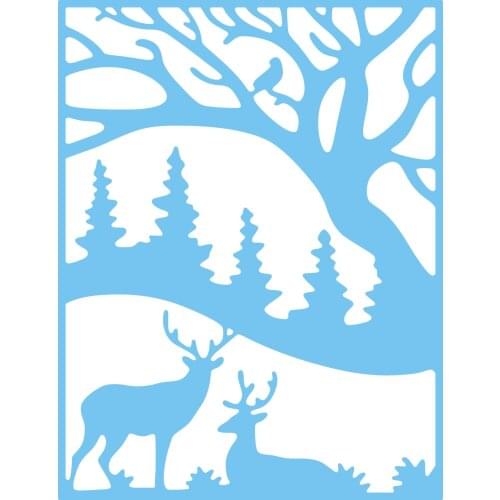 JMCRAFT Border Of Forest Deer And Trees #4 Metal Cutting Dies DIY Scrapbook Handmade Paper Craft Metal Steel Template Dies