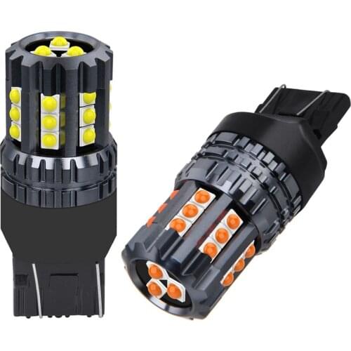 2PCS New T20 7443 W21/5W 7440 W21W WY21W Super Bright LED Auto Tail Brake Bulbs Backup Reverse Lamps Car Daytime Running Lights