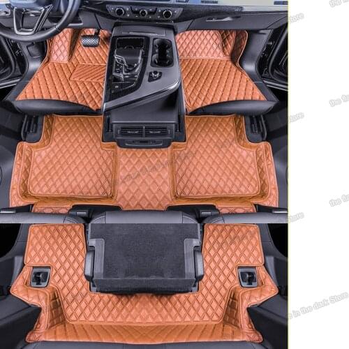 Leather car floor mats for audi Q7 2022 2021 2020 2016 2017 2018 2019 2015 interior accessories auto parts cover foot 4m carpet