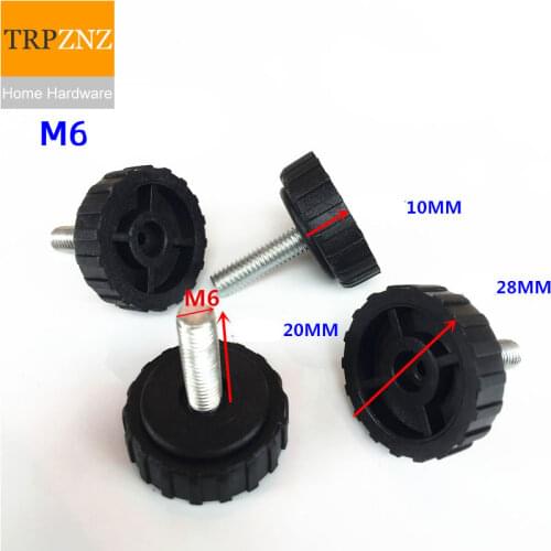M6x20mmx28mm,round, screw adjustable foot pad, shock absorption support foot, table and chair stool heightening foot