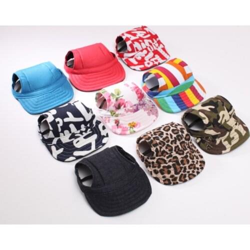 Cute Pet fashion solid color Dog Hat Baseball Cap Windproof Travel Sports Sun Hats for Puppy Large Pet Dog Outdoor Accessories