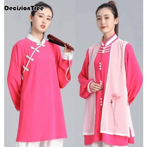 2021 woman shaolin kung fu wudang tai uniforms wushu wing chun suits taoist robe clothing wing chun suit comfortable yoga set