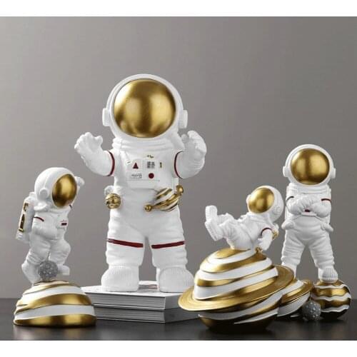 New Modern Home Decor Astronaut Figures Birthday Gift For Man & Boyfriend Abstract Statue Fashion Spaceman Sculptures Gold Color
