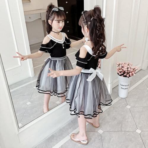 Gril Dresses For Summer 2021 New Strapless Korean One-Piece Super Gauze Net Skirt Little Girl Princess Trend
